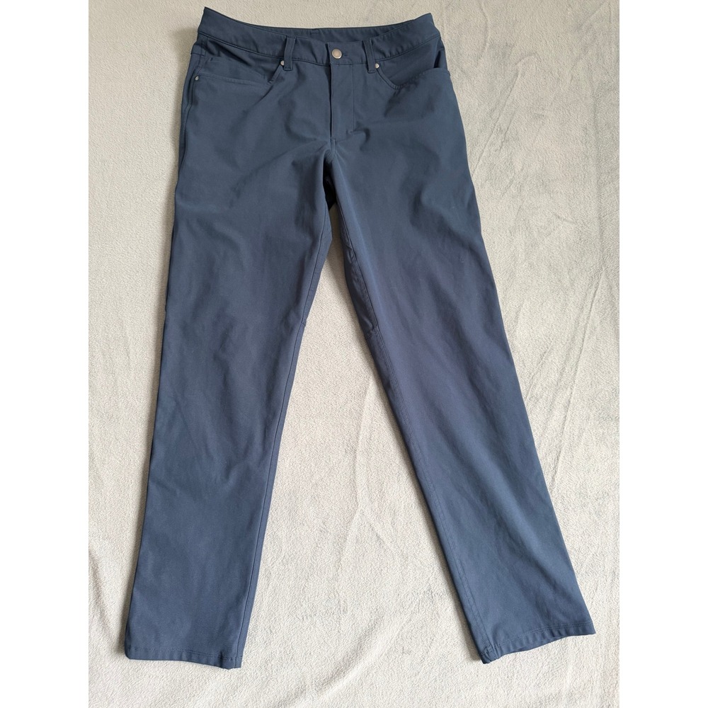 Lululemon ABC Classic-Fit Pant Warpstreme Navy Blue Mens Size 31 LM5ADES